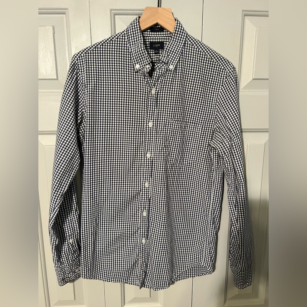 J. Crew Slim Fit size Small Gingham Button-Down in Navy